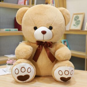 Sitting Teddy Bear Plush Toy Cute Ribbon Hug Bear Doll Pillow For Girlfriend Valentine's Day Gift Wholesale