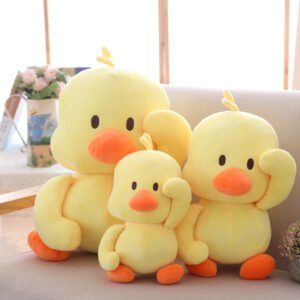 Little yellow duck figurine dancing expression small yellow duck plush toy