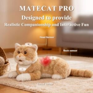Lifelike Robotic Cat Companion, Interactive Animatronic Pet, Realistic Plush Toy-Chongker Matecat Pro