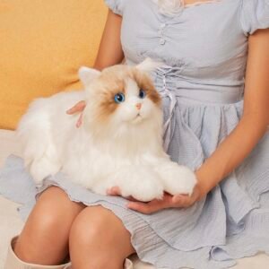 Matecat Realistic Interactive Chongker Robot Cat Companion | Emotional Support Plush Toy (12 inch) Birthday Get Well Gift for Seniors
